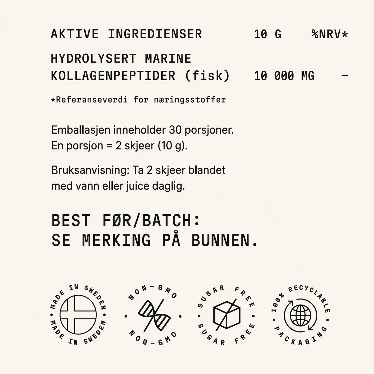 Pure Collagen - Marint Kollagenpulver