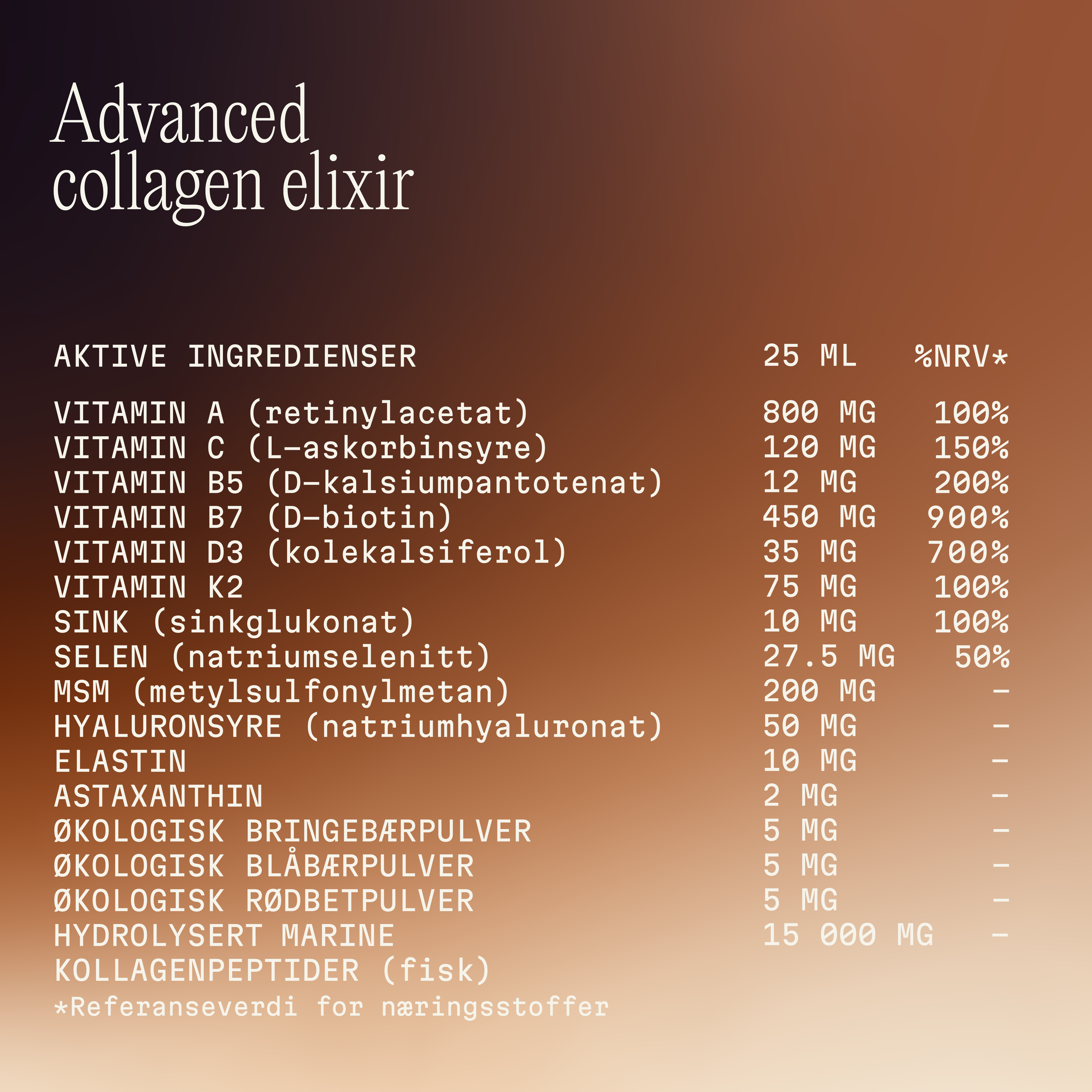 Advanced Collagen Elixir - Marin Kollagendrikke 